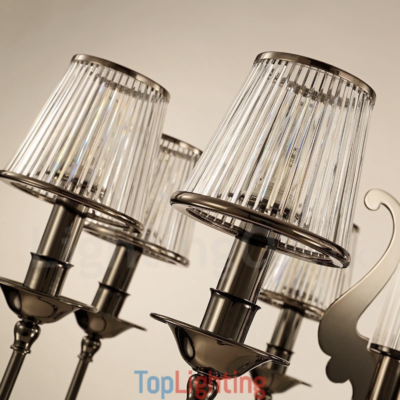 Modern Contemporary 15 Light Steel Chandelier with Acrylic Shade