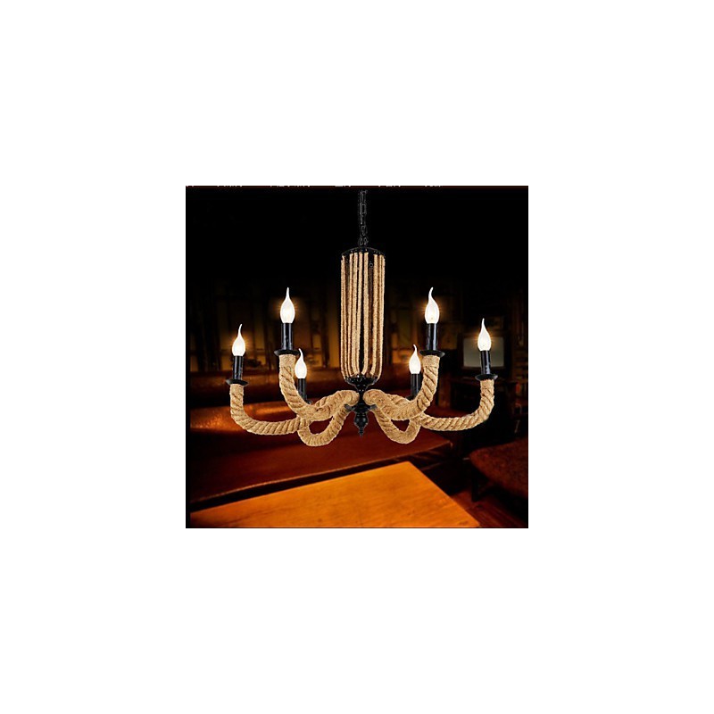 Retro Rope Chandelier Iron lamp