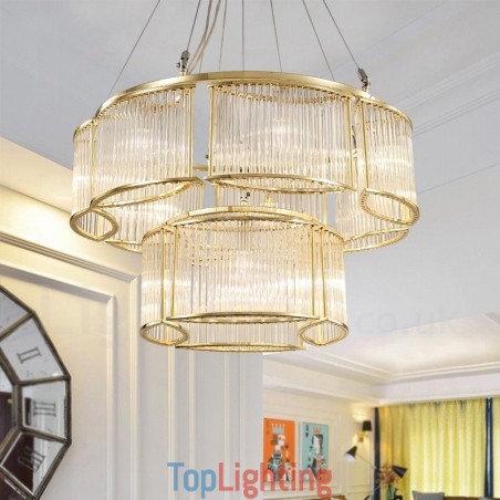 Modern Contemporary 11 Light Steel Pendant Light with CrystalGlass Shade Modern Contemporary 11 Light Steel Pendant Light with CrystalGlass Shade