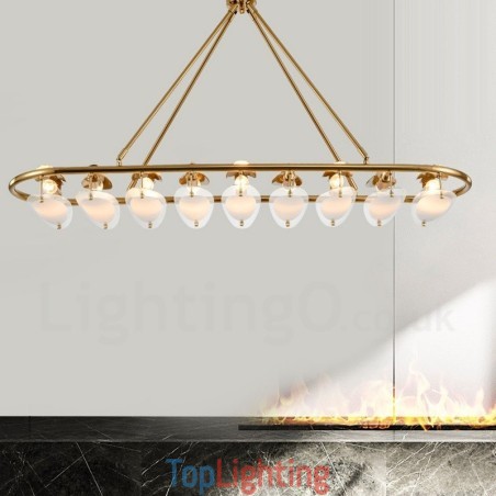Modern Contemporary 9 Light Brass Pendant Light with Glass Shade Modern Contemporary 9 Light Brass Pendant Light with Glass Shade