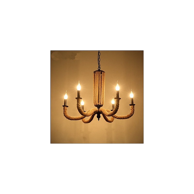 Retro Rope Chandelier Iron lamp
