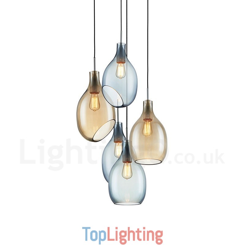 Modern Contemporary 1 Light Glass Pendant Light with Glass Shade