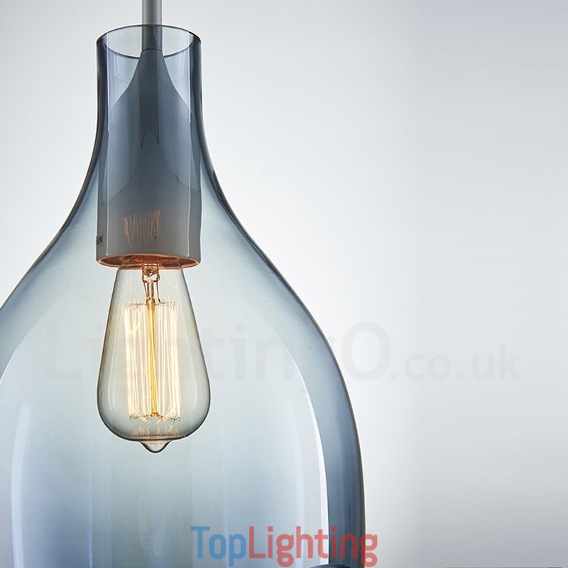 Modern Contemporary 1 Light Glass Pendant Light with Glass Shade