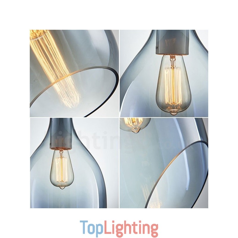 Modern Contemporary 1 Light Glass Pendant Light with Glass Shade
