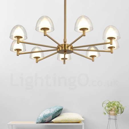 Modern Contemporary 9 Light Metal Chandelier with Acrylic Shade Modern Contemporary 9 Light Metal Chandelier with Acrylic Shade