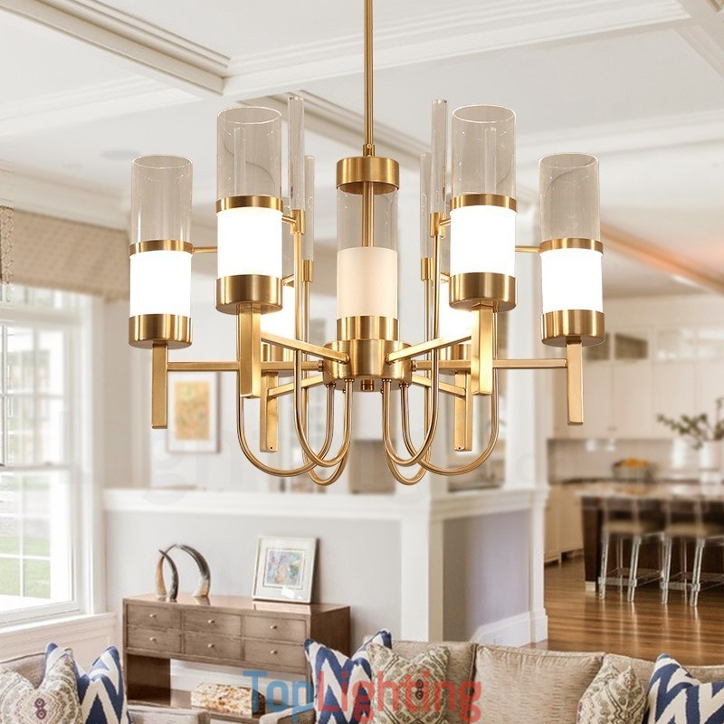 Rustic Lodge Modern Contemporary 6 Light Steel Chandelier with Glass Shade