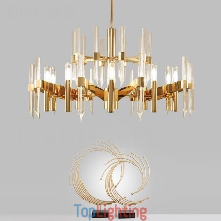 Modern Contemporary 18 Light Aluminum Alloy Chandelier with Crystal Shade Modern Contemporary 18 Light Aluminum Alloy Chandelier with Crystal Shade