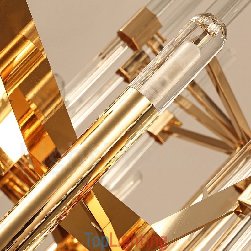 Modern Contemporary 18 Light Aluminum Alloy Chandelier with Crystal Shade