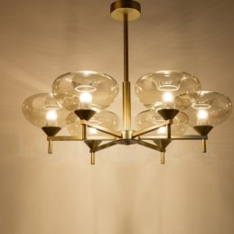 Modern Contemporary 6 Light Aluminum Alloy Chandelier with Glass Shade