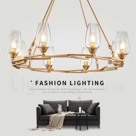 Modern Contemporary 8 Light Steel Pendant Light with Glass Shade Modern Contemporary 8 Light Steel Pendant Light with Glass Shade