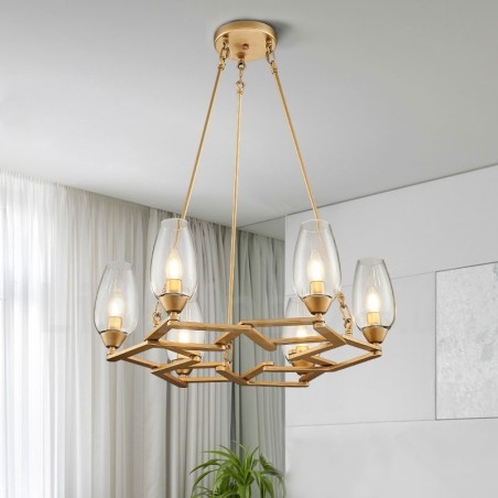 Modern Contemporary 6 Light Steel Pendant Light with Glass Shade Modern Contemporary 6 Light Steel Pendant Light with Glass Shade