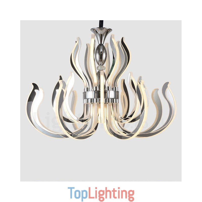 Modern Contemporary 24 Light Acrylic Chandelier with Acrylic Shade