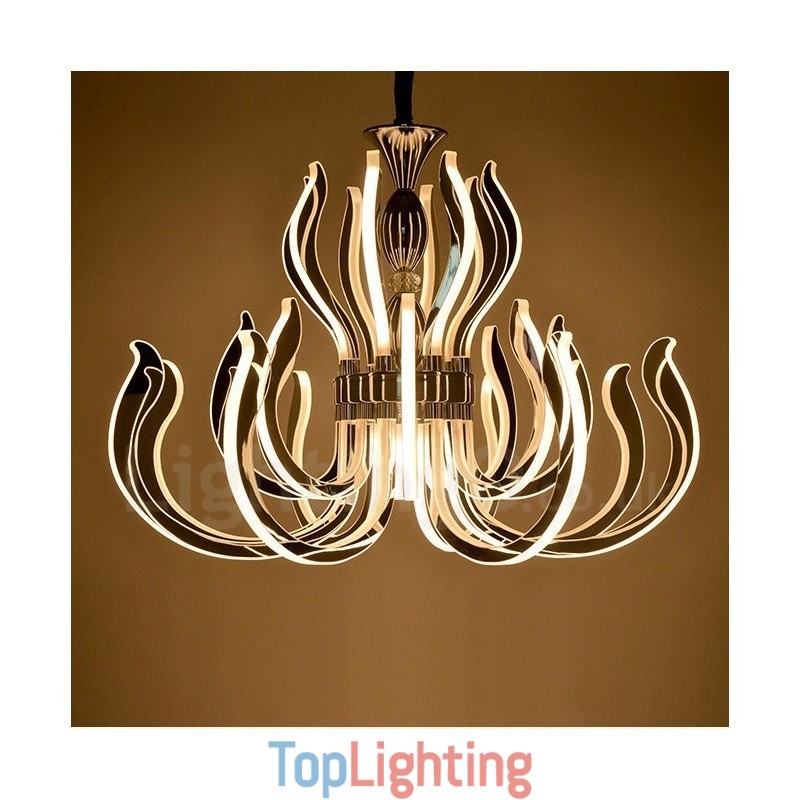 Modern Contemporary 24 Light Acrylic Chandelier with Acrylic Shade
