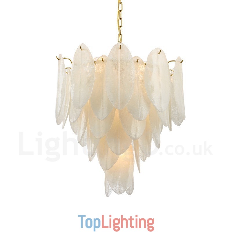 Modern Contemporary 6 Light Steel Pendant Light with Glass Shade