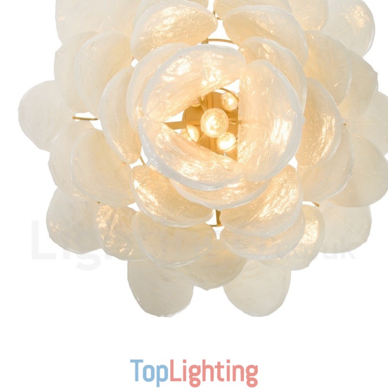 Modern Contemporary 6 Light Steel Pendant Light with Glass Shade