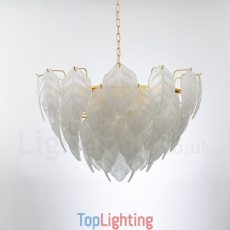Modern Contemporary 4 Light Steel Pendant Light with Glass Shade