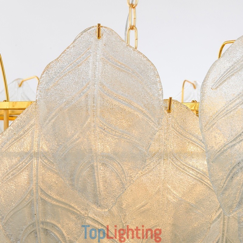 Modern Contemporary 4 Light Steel Pendant Light with Glass Shade
