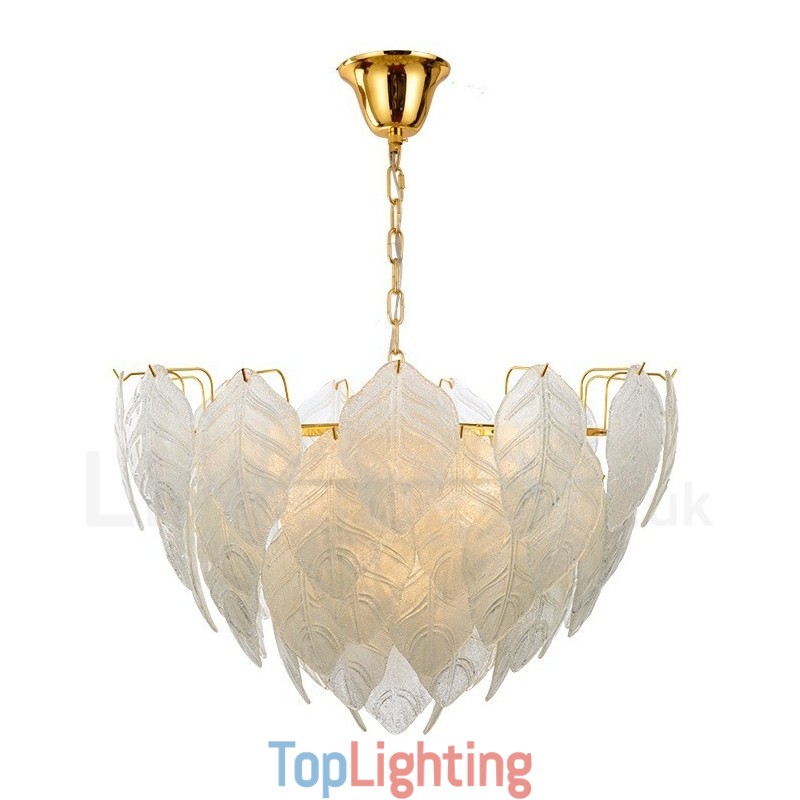Modern Contemporary 4 Light Steel Pendant Light with Glass Shade