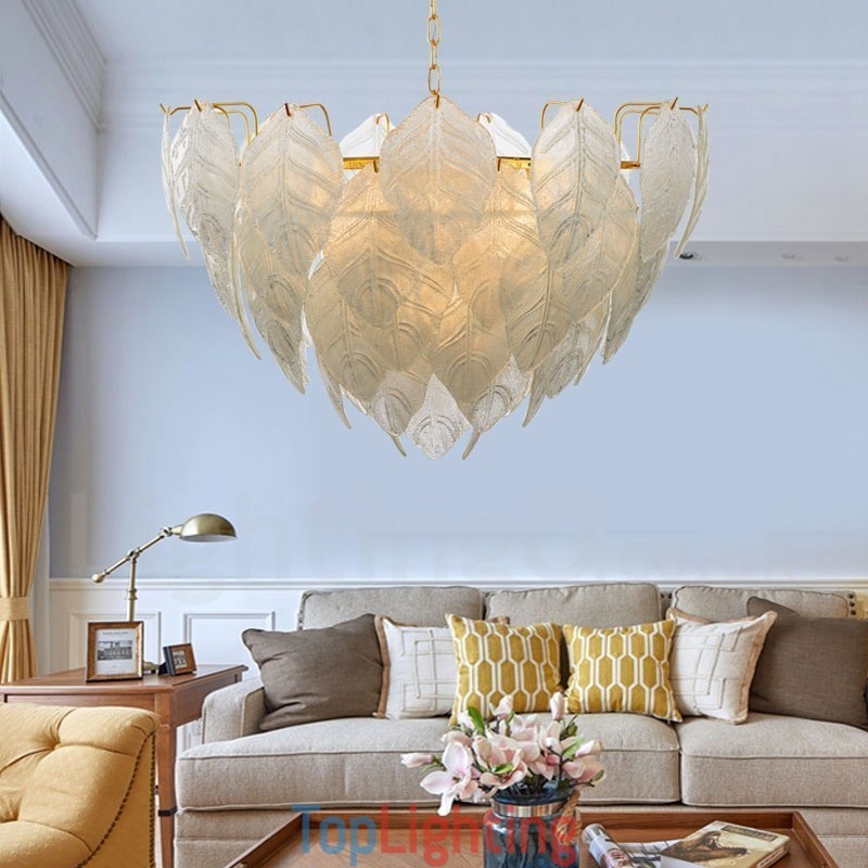 Modern Contemporary 4 Light Steel Pendant Light with Glass Shade