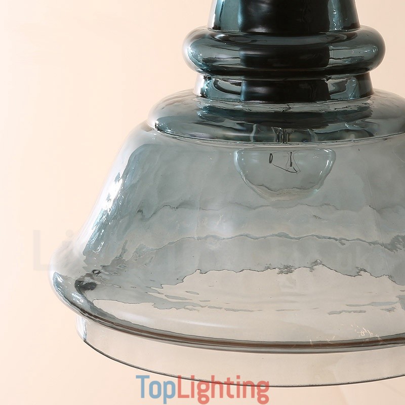 Modern Contemporary 1 Light Steel Pendant Light with Glass Shade