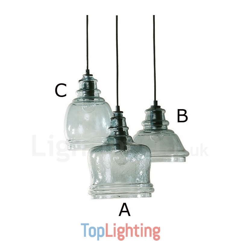 Modern Contemporary 1 Light Steel Pendant Light with Glass Shade