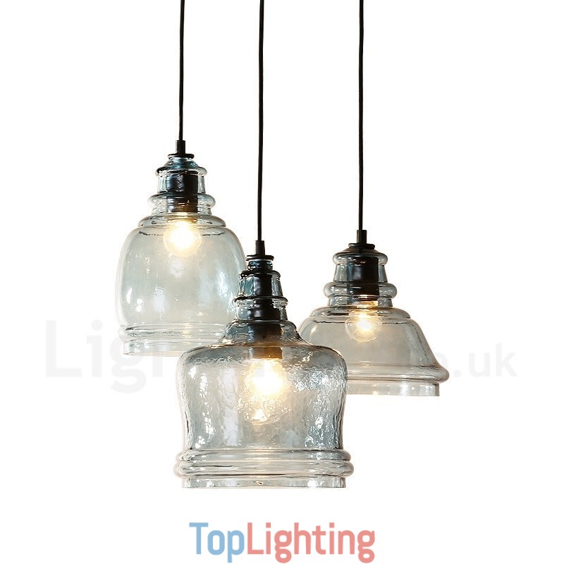 Modern Contemporary 1 Light Steel Pendant Light with Glass Shade