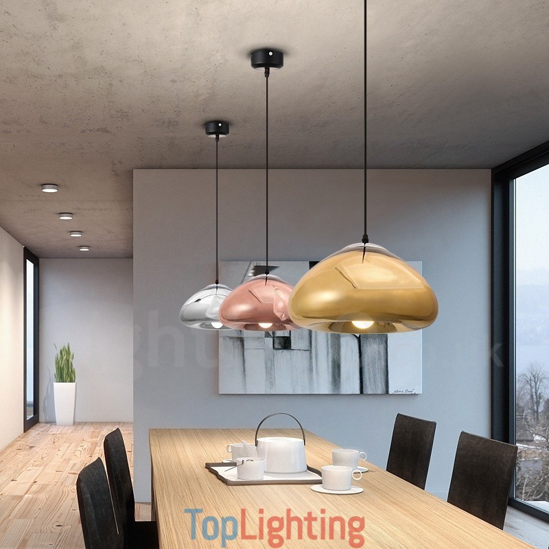 Modern Contemporary 1 Light Glass Pendant Light with Glass Shade