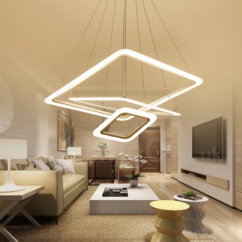 Modern Contemporary 3 Light Aluminum Alloy Pendant Light with Acrylic Shade