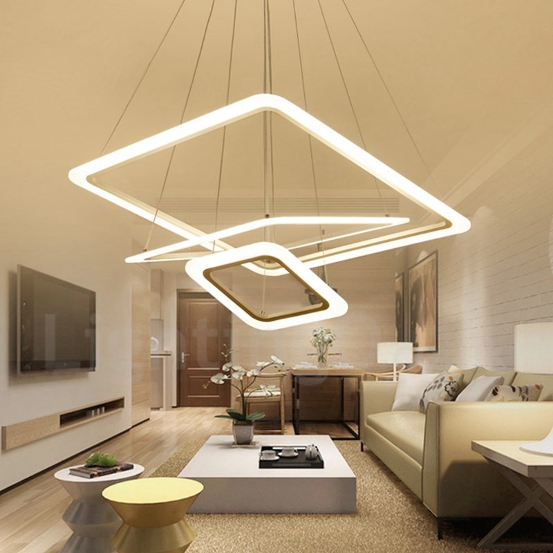 Modern Contemporary 3 Light Aluminum Alloy Pendant Light with Acrylic Shade