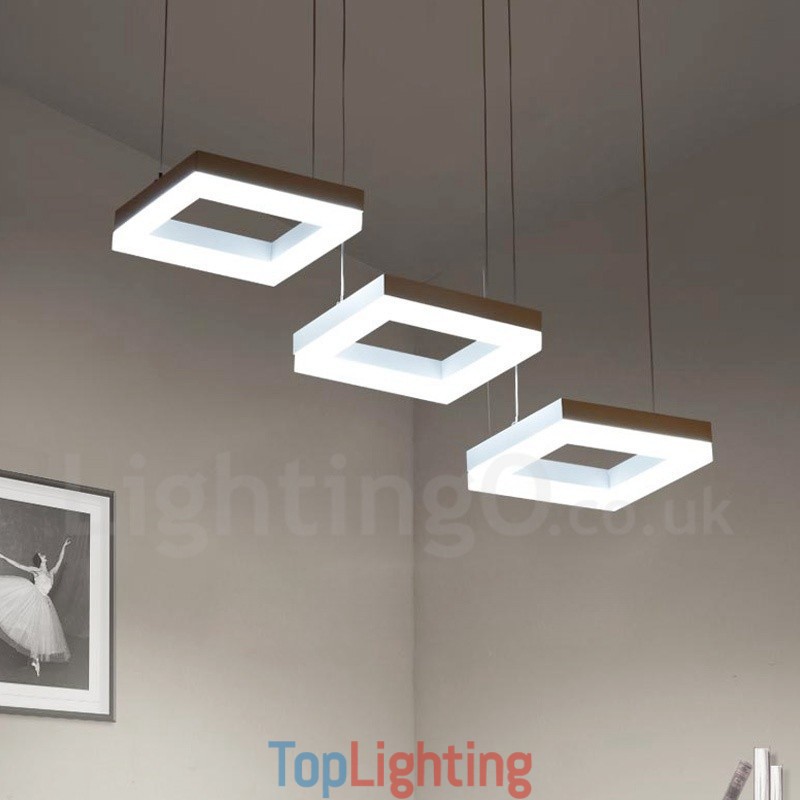 Modern Contemporary 3 Light Aluminum Alloy Pendant Light with Acrylic Shade