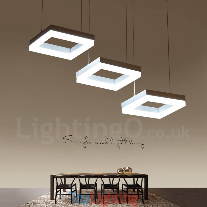 Modern Contemporary 3 Light Aluminum Alloy Pendant Light with Acrylic Shade