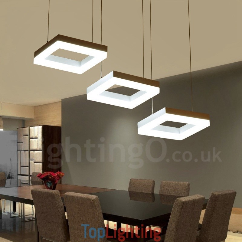 Modern Contemporary 3 Light Aluminum Alloy Pendant Light with Acrylic Shade