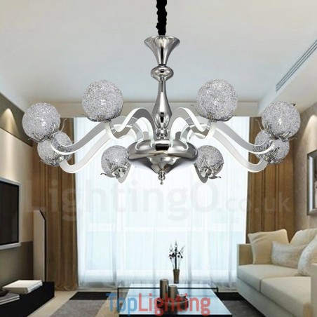 Dimmable Modern Contemporary 8 Light Steel Chandelier with Aluminum Alloy Shade Dimmable Modern Contemporary 8 Light Steel Chandelier with Aluminum Alloy Shade