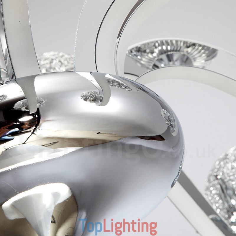 Dimmable Modern Contemporary 8 Light Steel Chandelier with Aluminum Alloy Shade