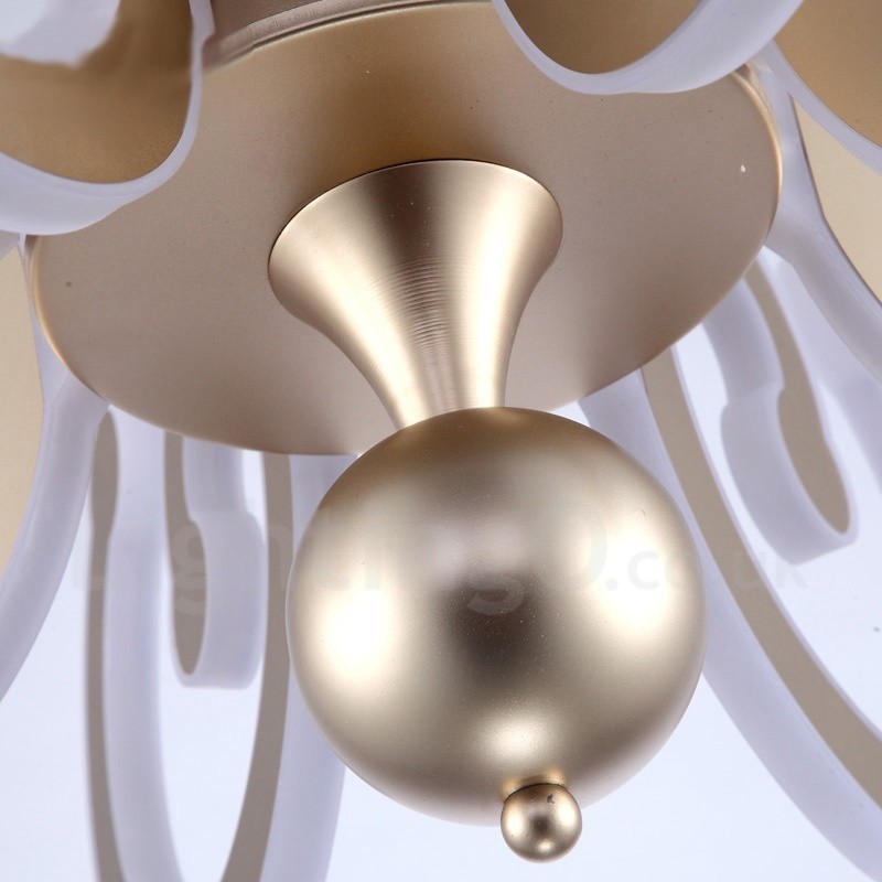 Dimmable Modern Contemporary 6 Light Steel Chandelier with Acrylic Shade