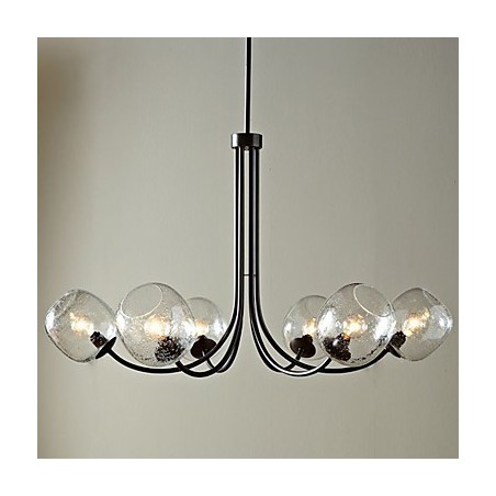 Traditional Chandelier with 6 Lights and Glass Bubble Shade Traditional Chandelier with 6 Lights and Glass Bubble Shade