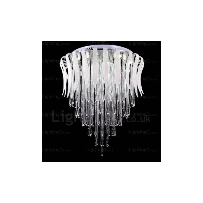 12 Light Modern Contemporary Ceiling Lights with Crystal Shade