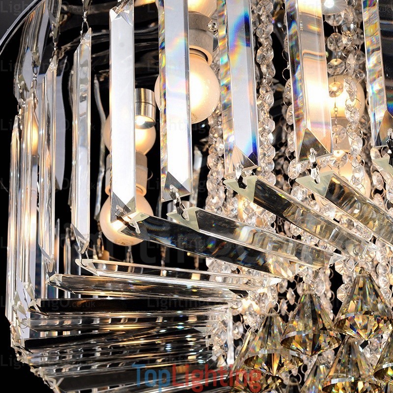 6 Light Modern Contemporary Ceiling Lights with Crystal Shade