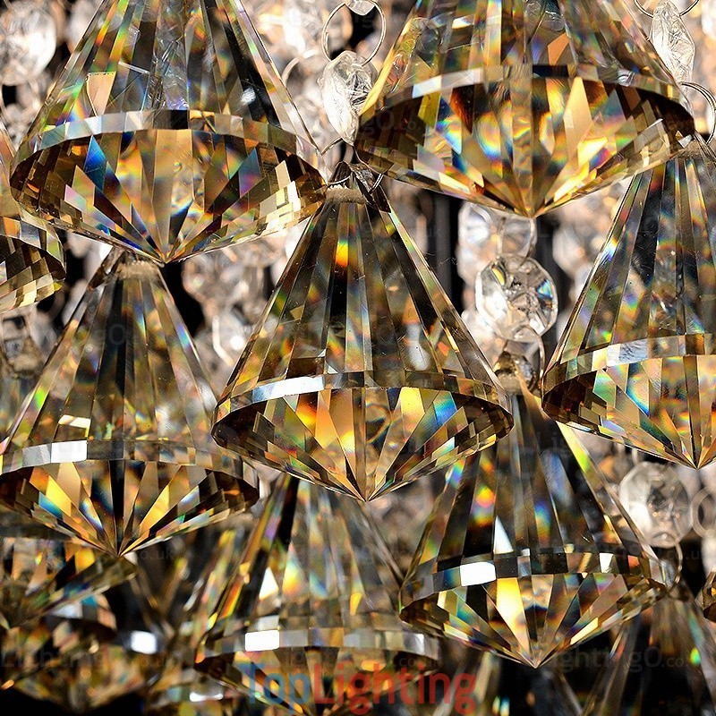 6 Light Modern Contemporary Ceiling Lights with Crystal Shade