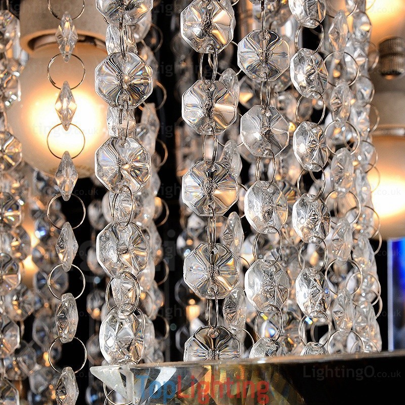 6 Light Modern Contemporary Ceiling Lights with Crystal Shade