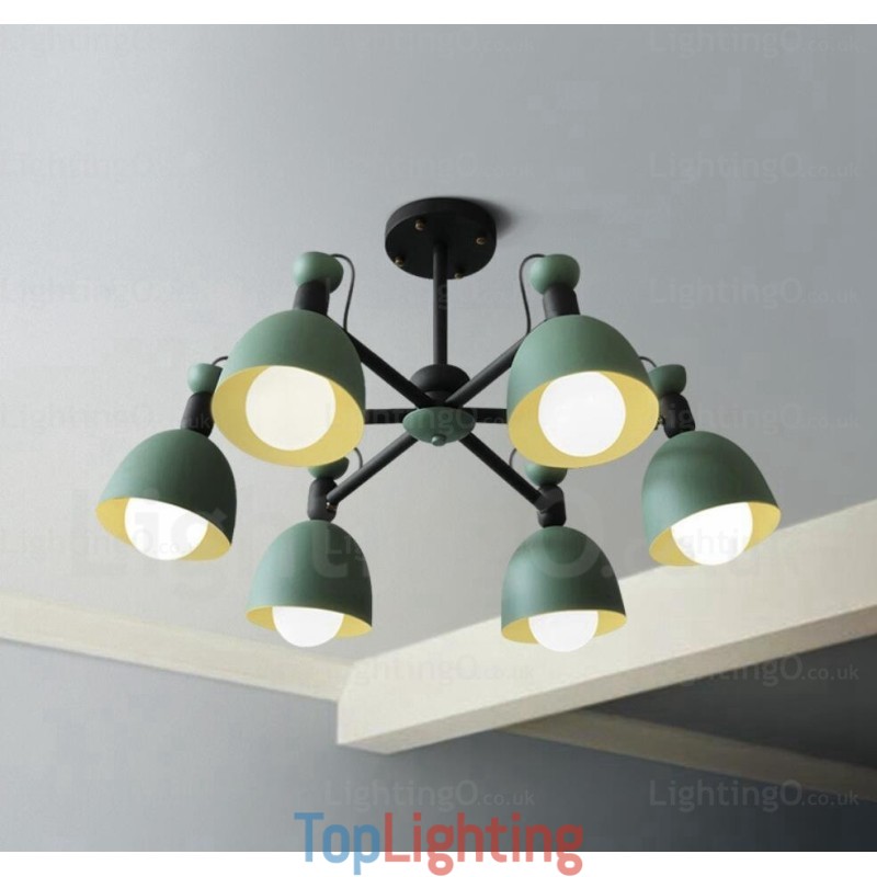 6 Light Nordic Chandelier with Aluminium Alloy Shade