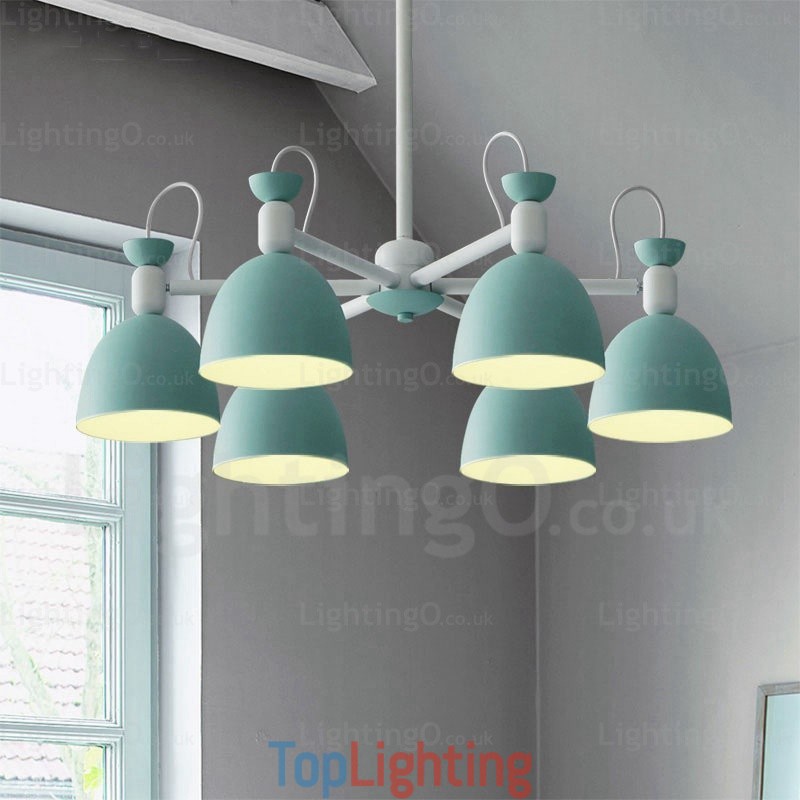 6 Light Nordic Chandelier with Aluminium Alloy Shade