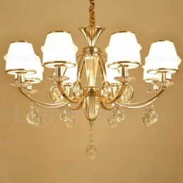 6 Light Nordic Chandelier with Glass Shade