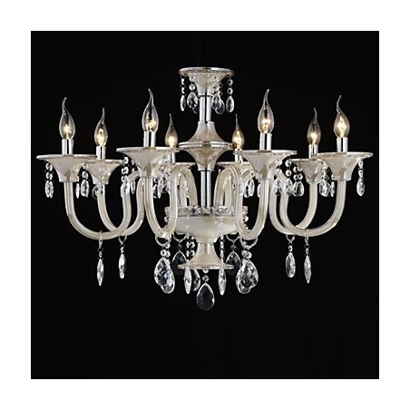 8 Light The style of palace Glass Chandelier With Candle Bulb