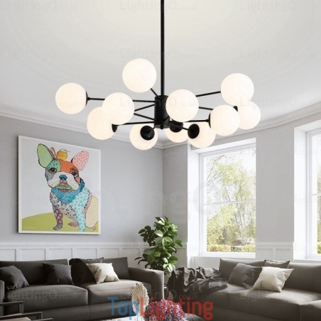 12 Light Nordic Chandelier with Glass Shade 12 Light Nordic Chandelier with Glass Shade