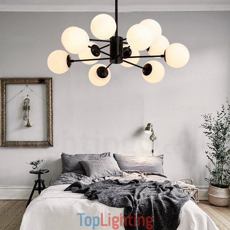 12 Light Nordic Chandelier with Glass Shade