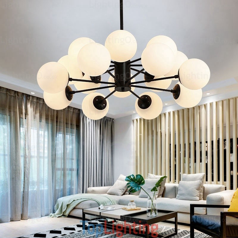 16 Light Nordic Chandelier with Glass Shade