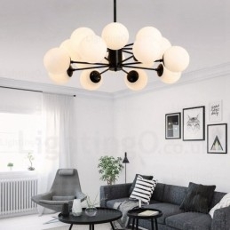 16 Light Nordic Chandelier with Glass Shade