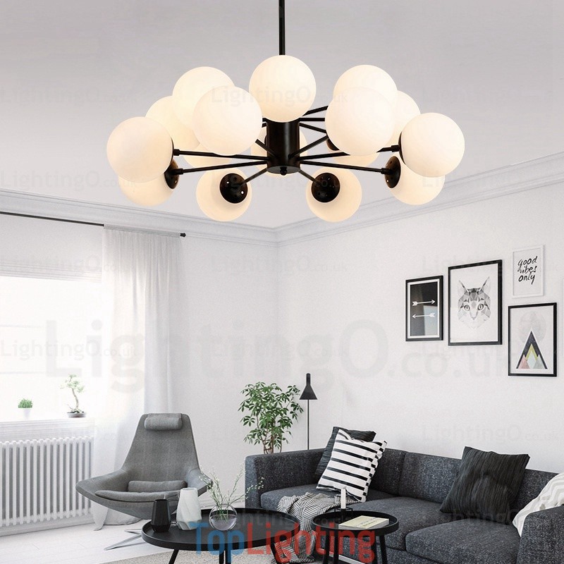 16 Light Nordic Chandelier with Glass Shade