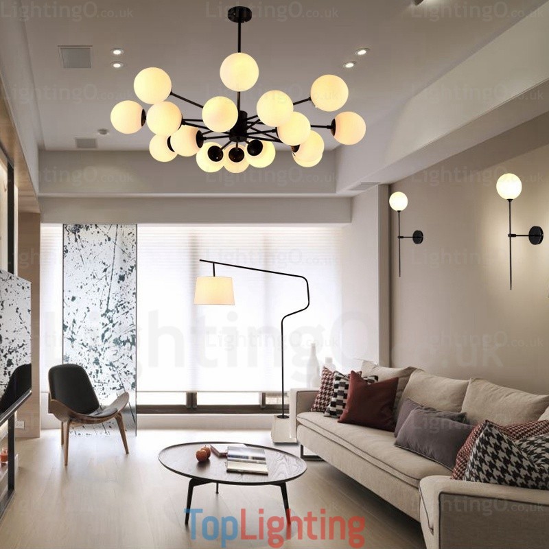 16 Light Nordic Chandelier with Glass Shade